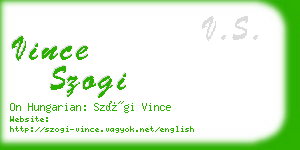 vince szogi business card